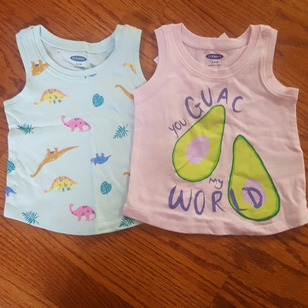 NWT Old Navy Guacamole & Dinosaur Tank Lot